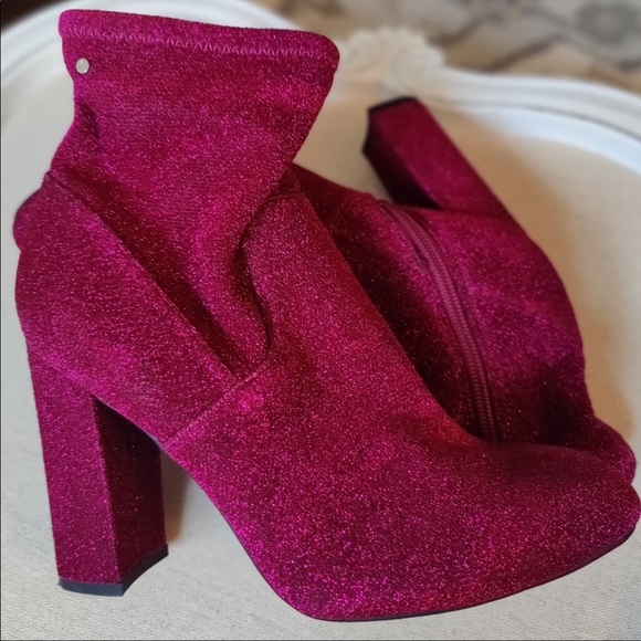 Hot Pink Glitter Booties - Picture 8 of 9
